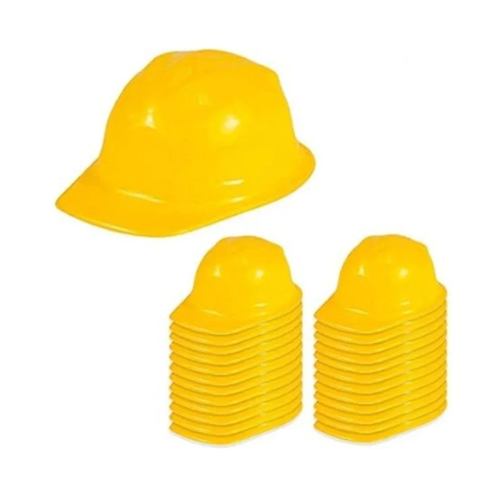 24-Pack Child Construction Hats by Funny Party Hats - Soft Plastic Helmets
